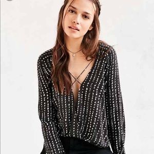 Silence & Noise Criss Cross Blouse